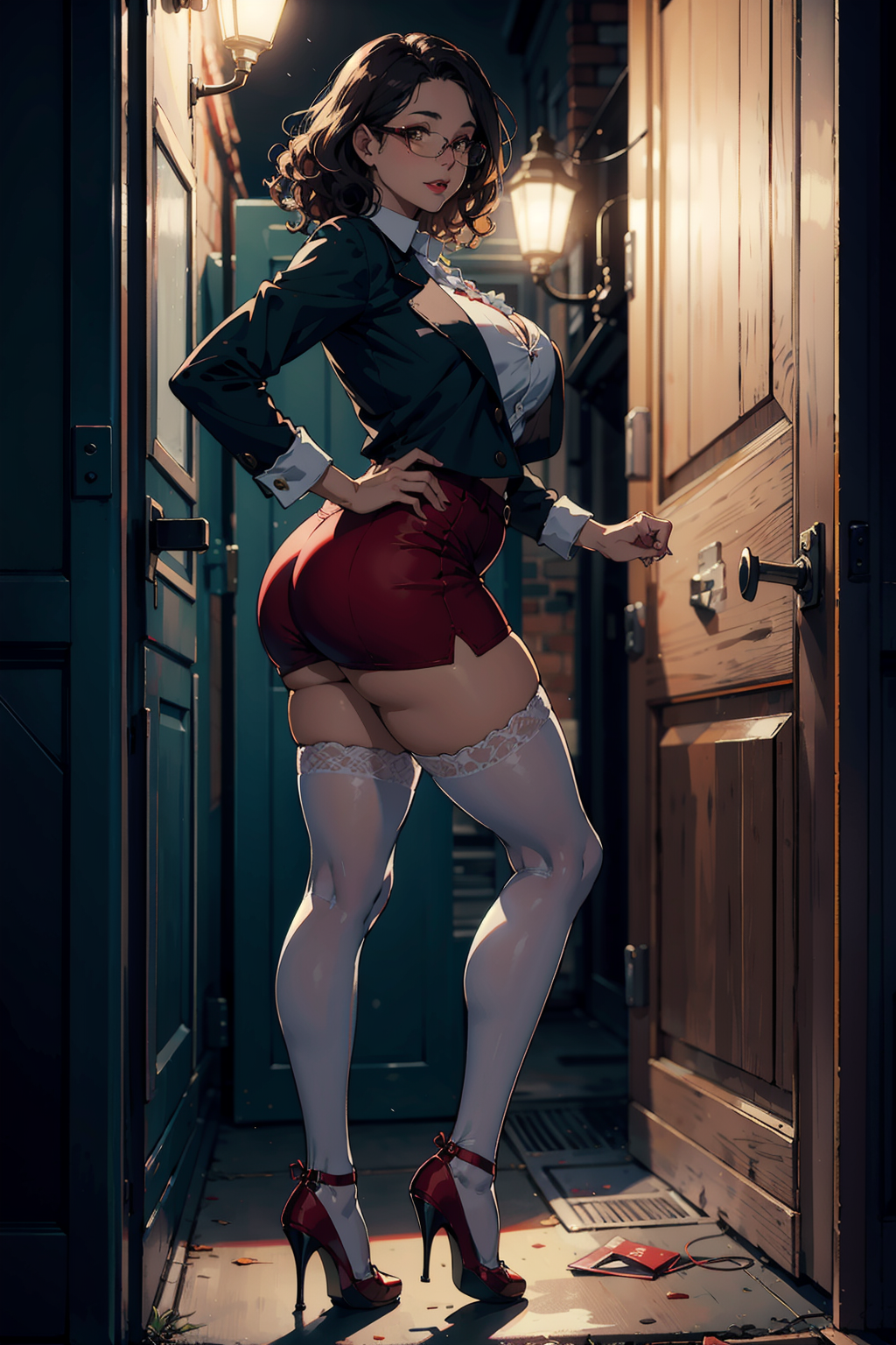 00294-1400675185-a mature woman,solo,big chest,a plump ass,there is a mole in the corner of the mouth,black transparent student uniform,wavy curl.png